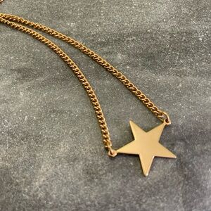 Vintage Gold Star Avon Charm Necklace